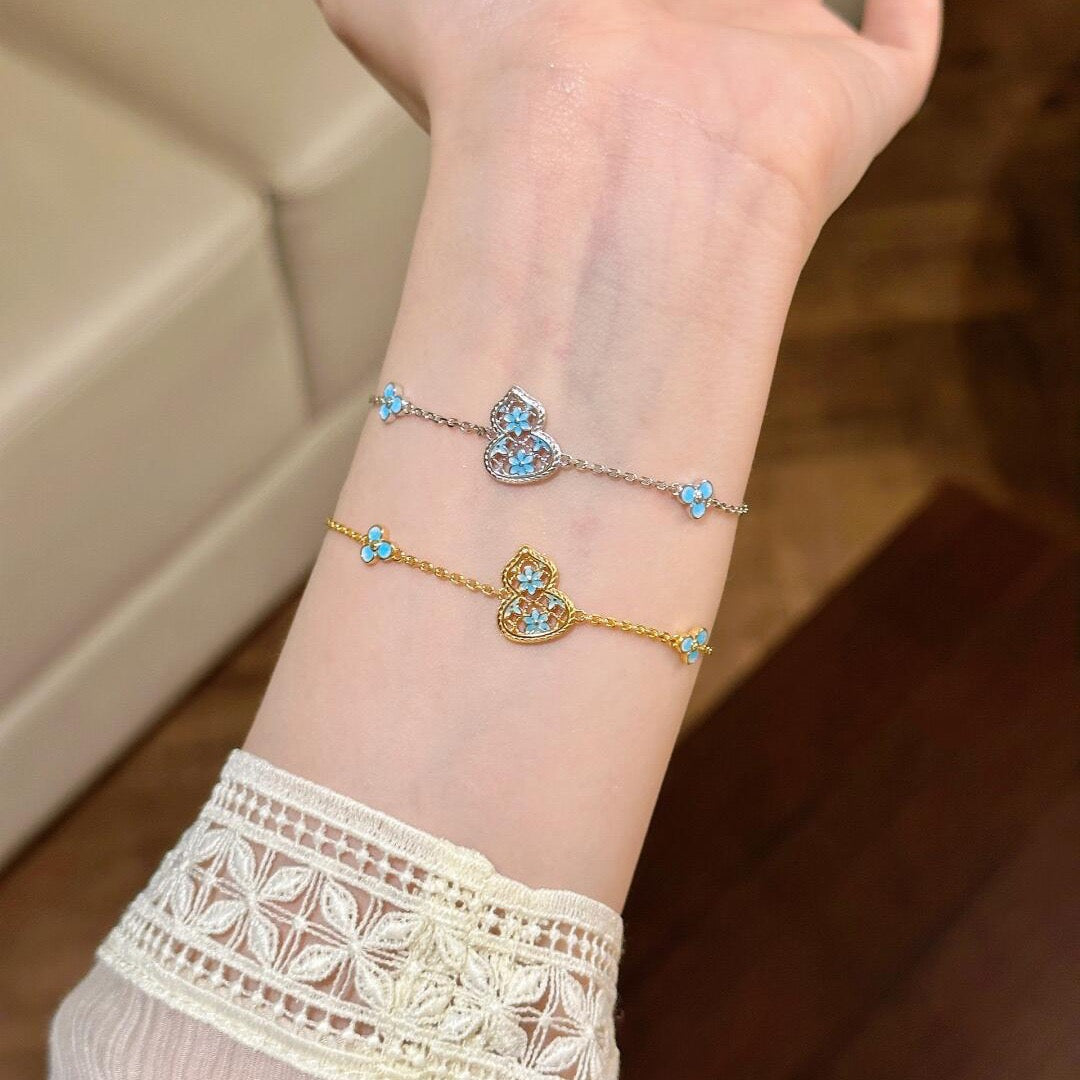 Gradient Blue Flower Jewelry Set