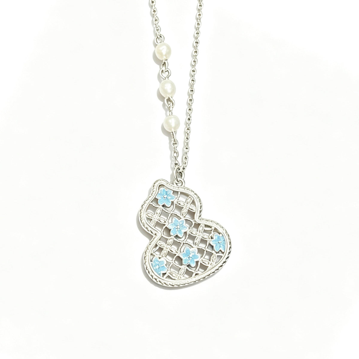 Gradient Blue Flower Jewelry Set