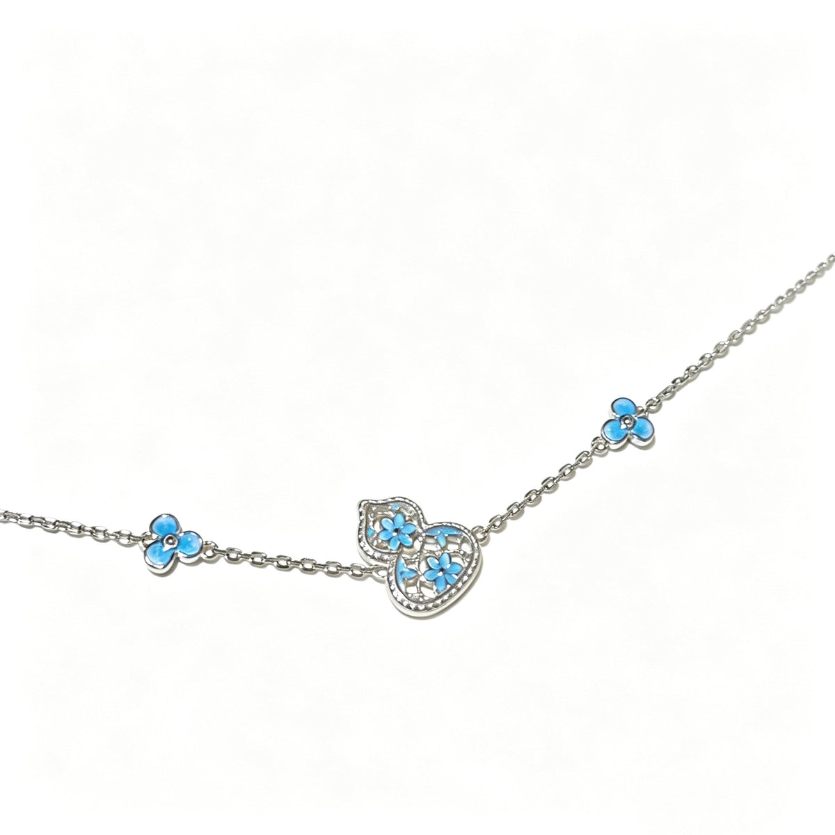 Gradient Blue Flower Jewelry Set