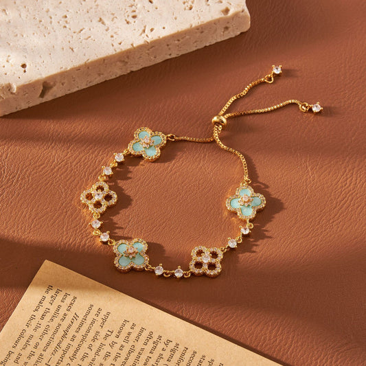 Mint Blue Clover Bracelet