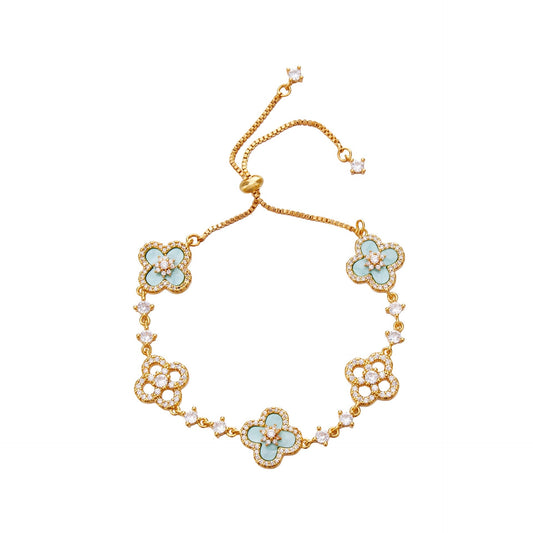 Mint Blue Clover Bracelet