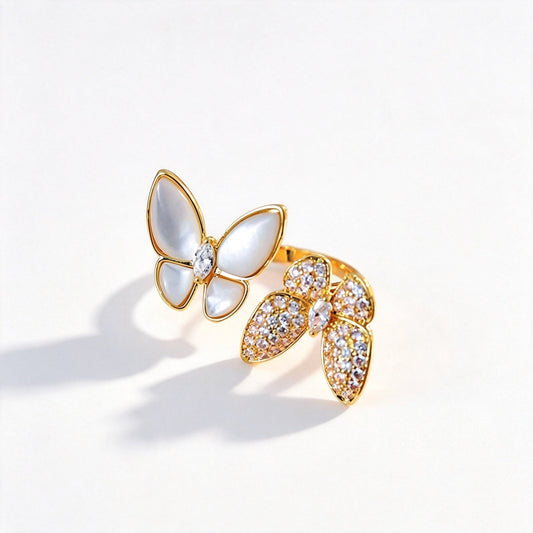 Mother-of-Pearl Butterfly Ring