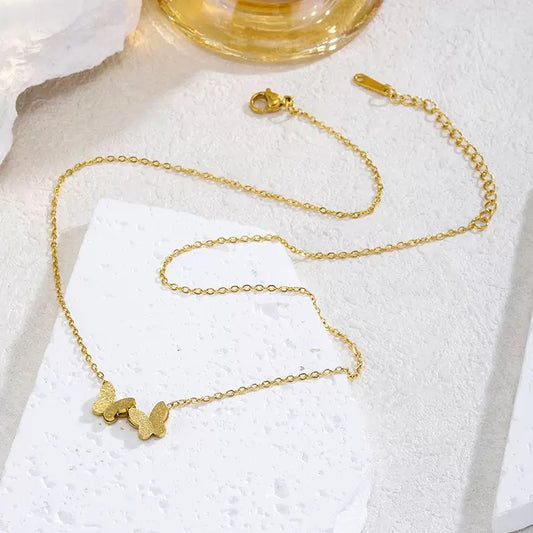 Two Butterfly Necklace Stainless steel