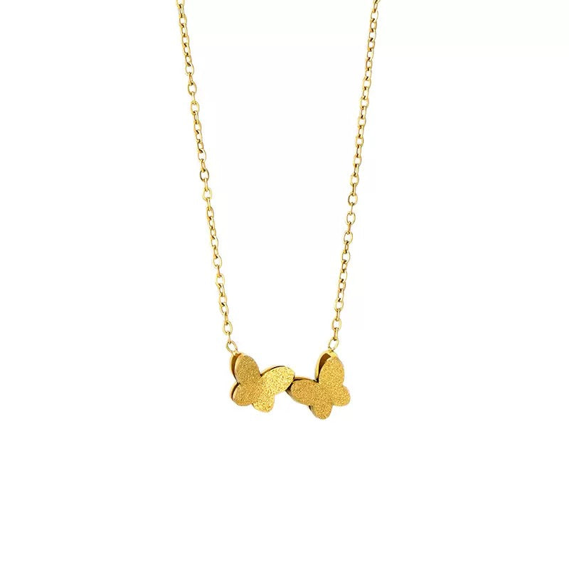 Two Butterfly Necklace Stainless steel
