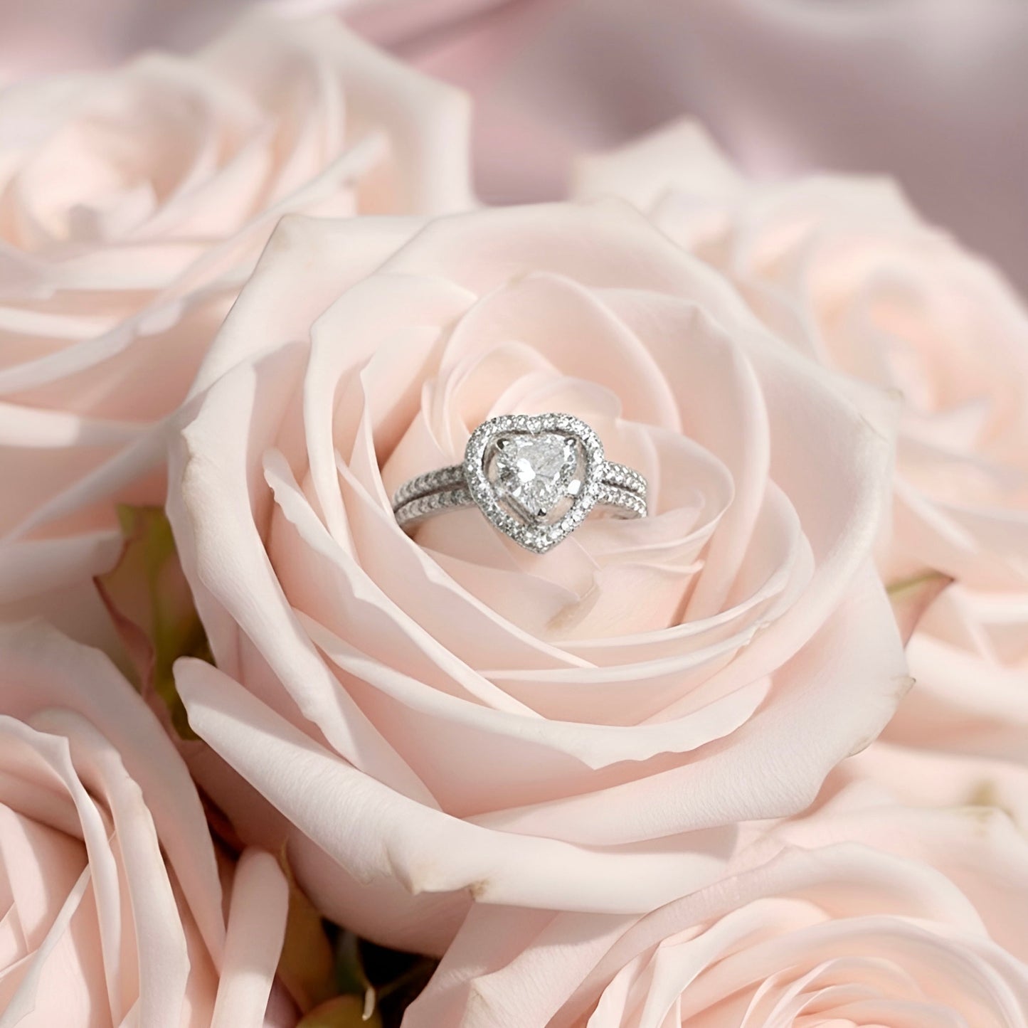 (WHITE) MATCHING HEARTS Ring