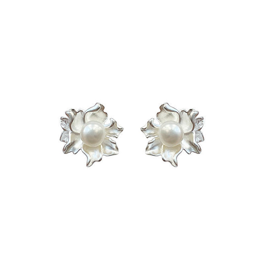 S925 Sterling Silver Pure White Jasmine Earrings