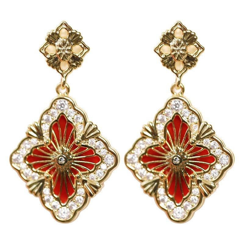 Double-sided Four-leaf Clover Earrings