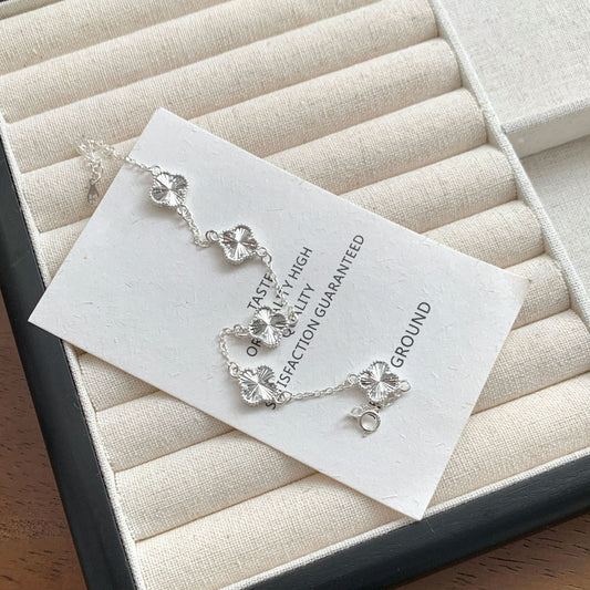 S925 Sterling Silver Laser Four-leaf Clover Bracelet