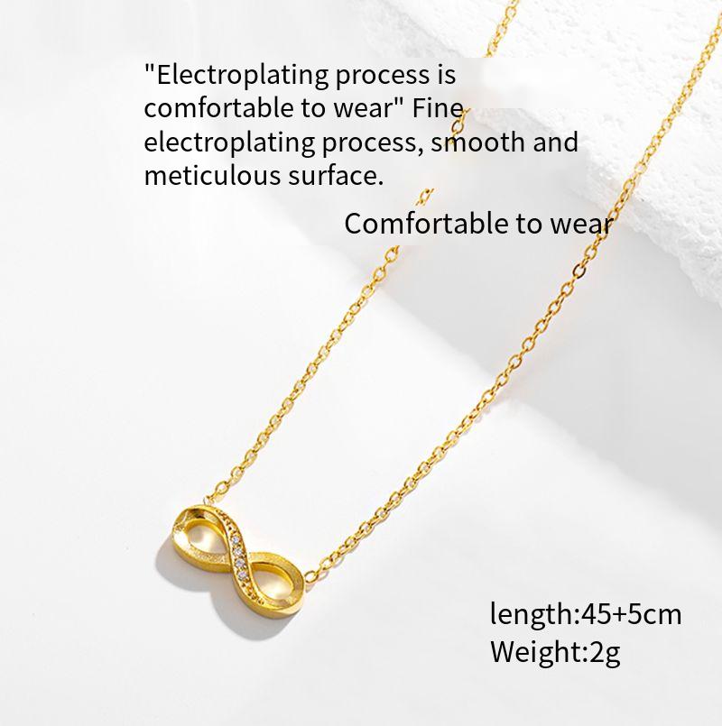 Stainless steel diamond studded infinite loop 8-shaped necklace bracelet earring set