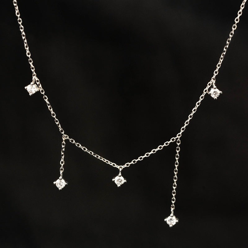 S925 Silver Plated 18K Gold Zircon Necklace