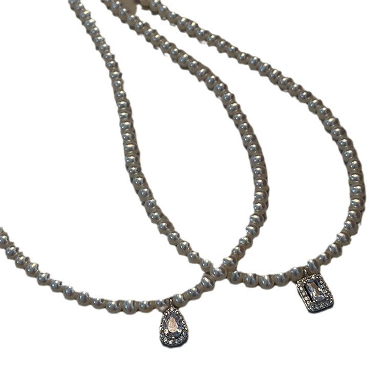 Water Drop Zircon Freshwater Pearl Necklace