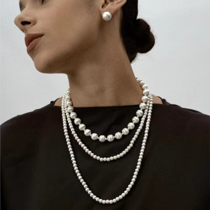 Brushed Beaded Necklace Bracelet ring earrings