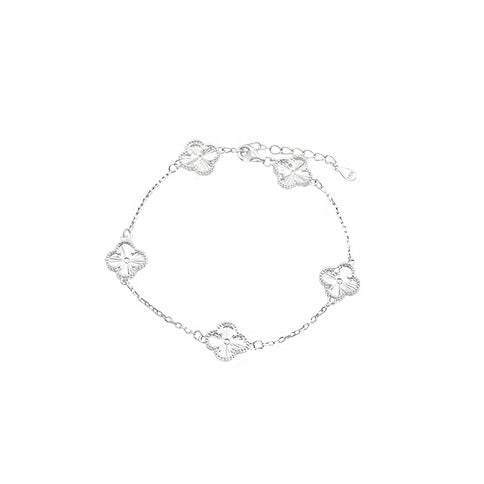 S925 Sterling Silver Laser Four-leaf Clover Bracelet