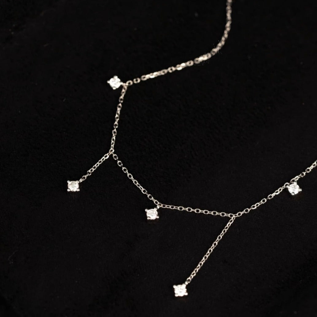 S925 Silver Plated 18K Gold Zircon Necklace