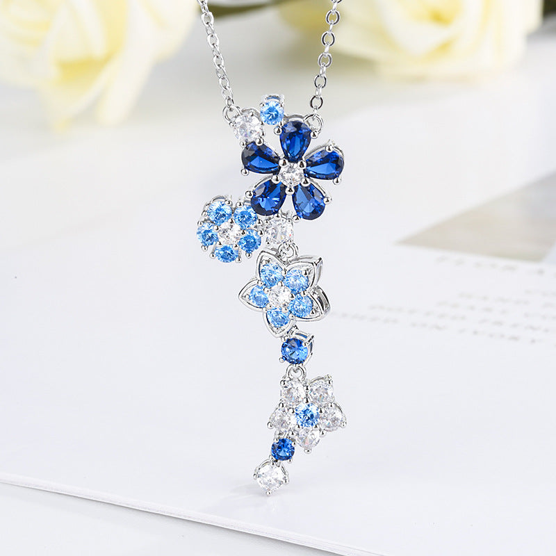 Zircon Flower Bracelet Necklaces suit