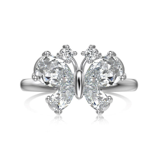(WHITE) ICED BUTTERFLY Ring