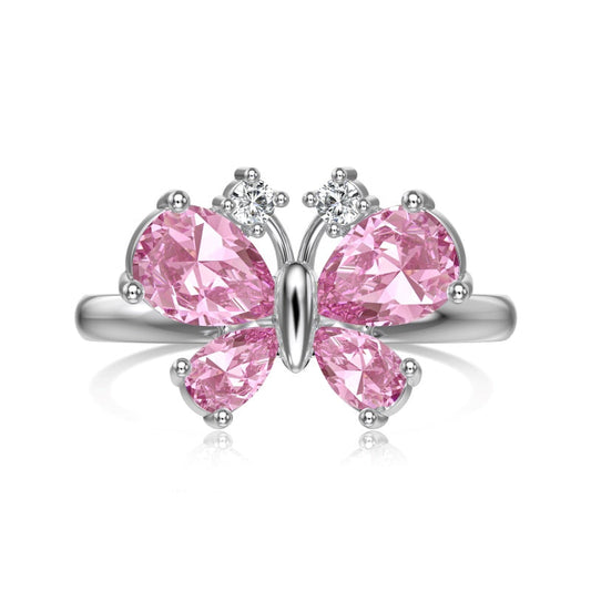 (PINK) ICED BUTTERFLY Ring