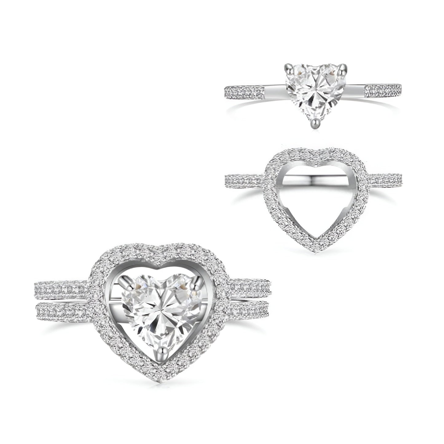 (WHITE) MATCHING HEARTS Ring