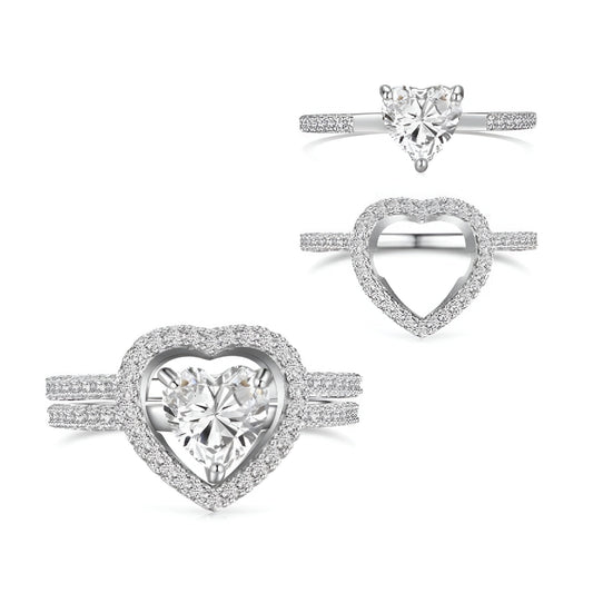 (WHITE) MATCHING HEARTS Ring