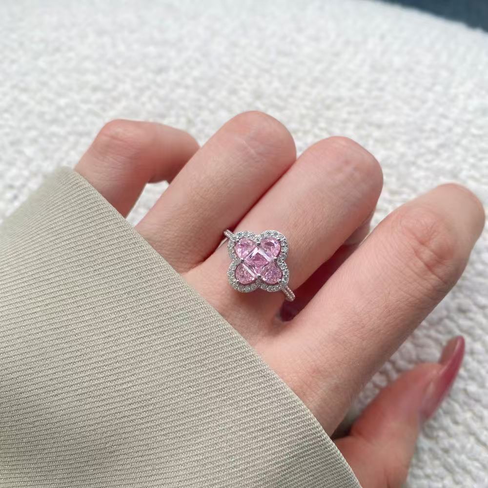 Pink Four-leaf Clover SET