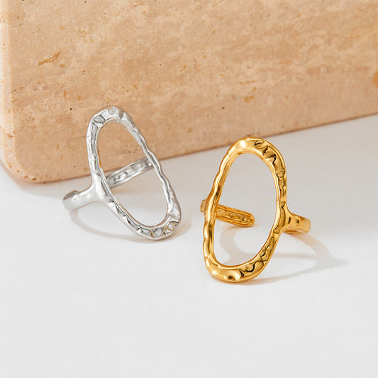 Irregular openwork stainless steel opening ring