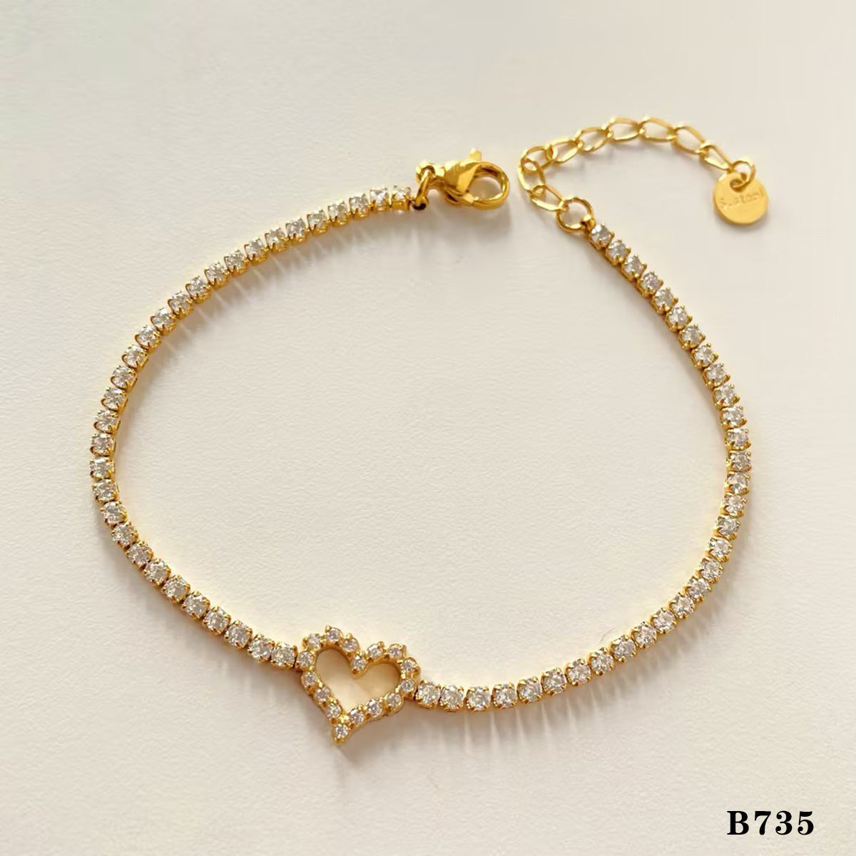 Stackable textured love stainless steel vacuum plating non-fading bracelet bracelet